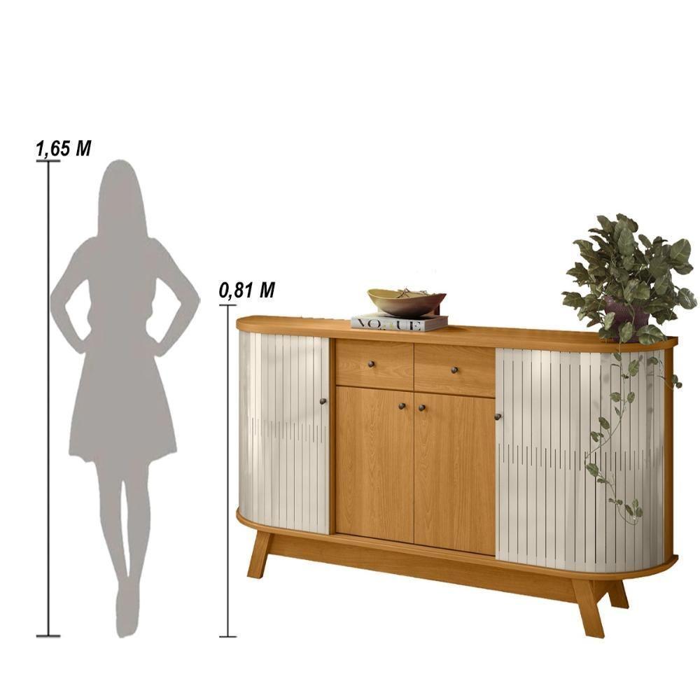 Buffet 4 Portas 2 Gavetas Mônaco - Cinamomo/off White - 3