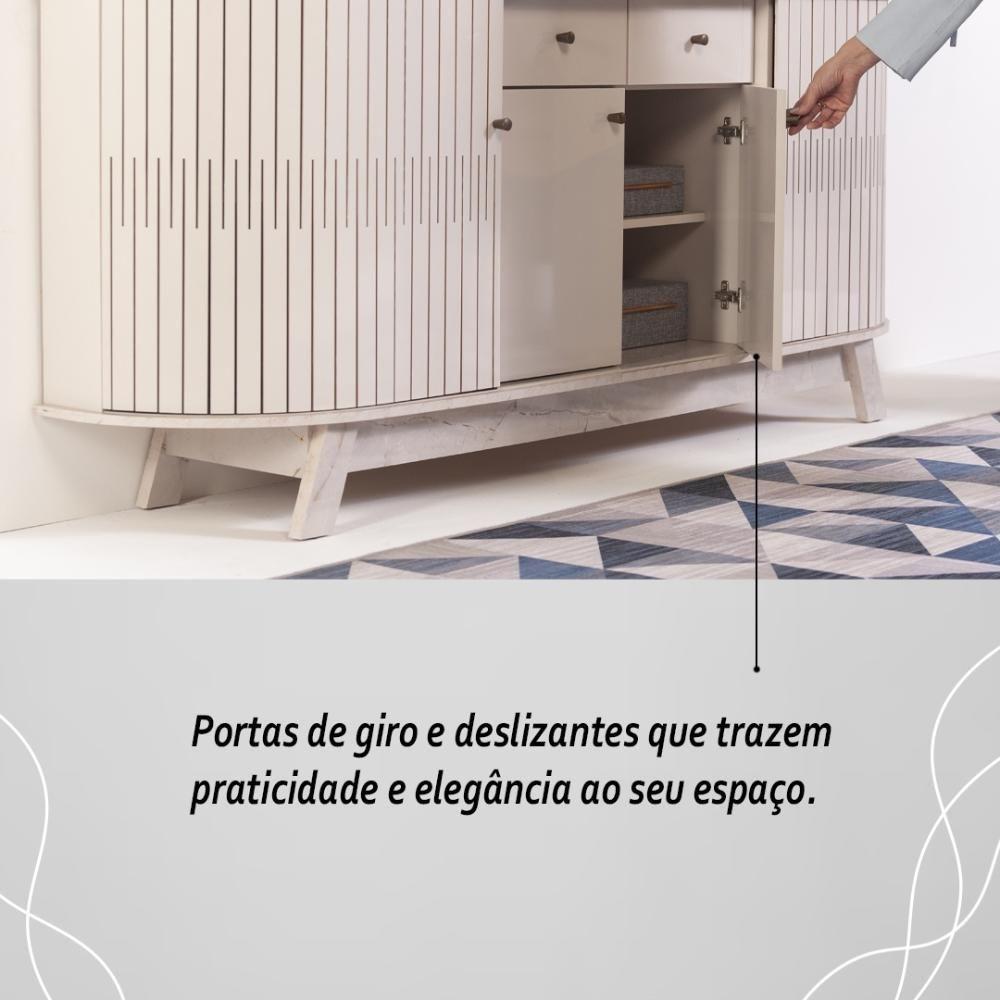 Buffet 4 Portas 2 Gavetas Mônaco - Cinamomo/off White - 8