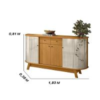 Buffet 4 Portas 2 Gavetas Mônaco - Cinamomo/off White - 2