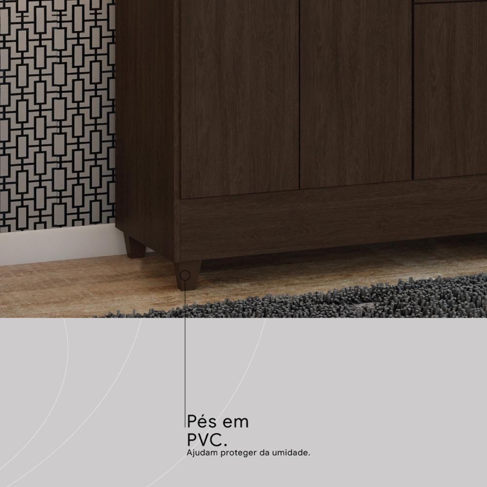 Guarda Roupa Casal 8 Portas Com Espelho E 2 Gavetas Paranaguá ébano Touch - 9