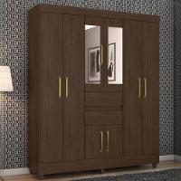 Guarda Roupa Casal 8 Portas Com Espelho E 2 Gavetas Paranaguá ébano Touch - 1
