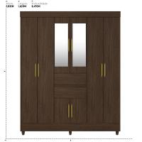 Guarda Roupa Casal 8 Portas Com Espelho E 2 Gavetas Paranaguá ébano Touch - 2