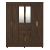 Guarda Roupa Casal 8 Portas Com Espelho E 2 Gavetas Paranaguá ébano Touch - 6