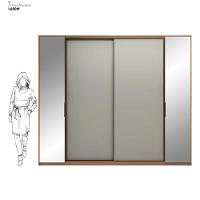 Guarda Roupa Casal 4 Portas Com Espelho E 4 Gavetas Laredo - Amêndola-nude Prime Tx