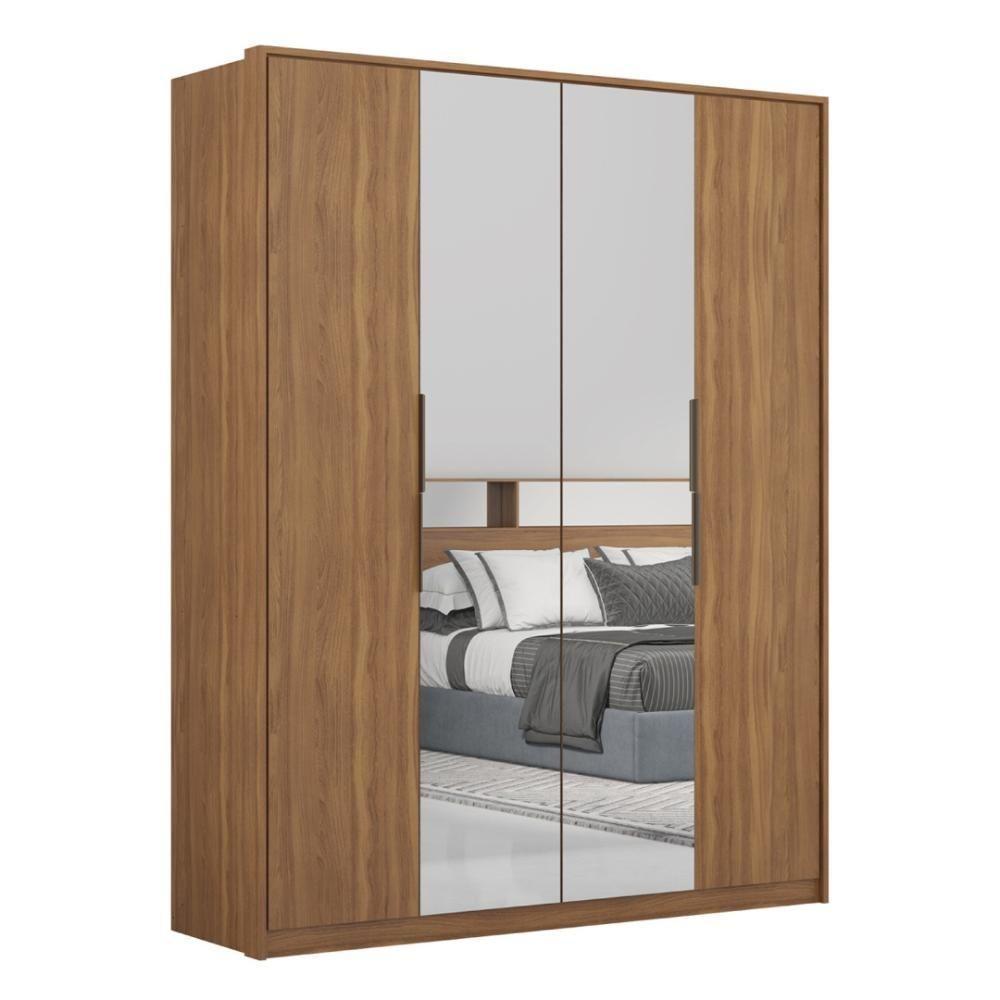 Guarda Roupa Casal 4 Portas Com Espelho E 3 Gavetas Attore Amêndola Touch - 10