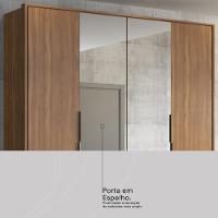 Guarda Roupa Casal 4 Portas Com Espelho E 3 Gavetas Attore Amêndola Touch