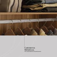 Guarda Roupa Casal 4 Portas Com Espelho E 3 Gavetas Attore Amêndola Touch - 6