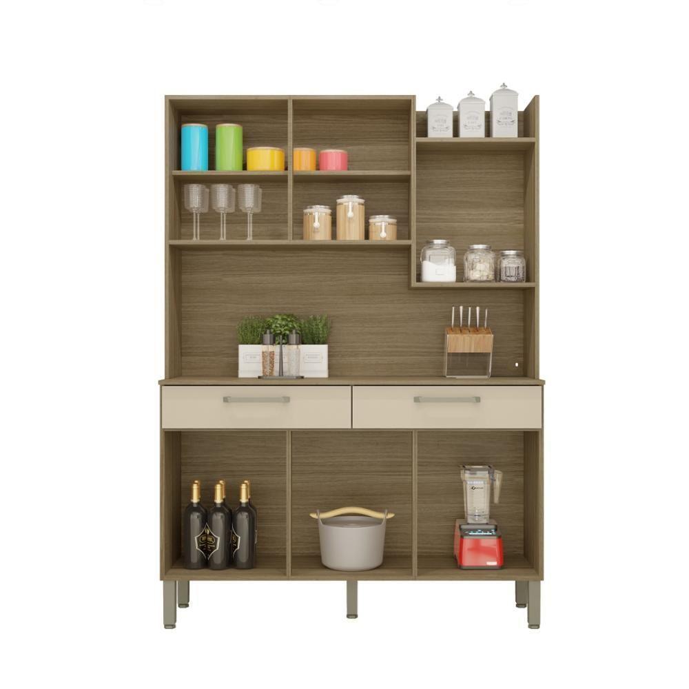 Armário De Cozinha Compacta 6 Portas 2 Gavetas Modena Freijó-vanilla - 3