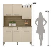 Armário De Cozinha Compacta 6 Portas 2 Gavetas Modena Freijó-vanilla