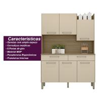 Armário De Cozinha Compacta 6 Portas 2 Gavetas Modena Freijó-vanilla - 6