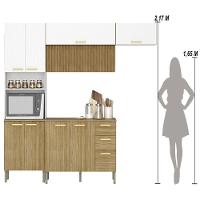 Armário De Cozinha Completa Com Balcão Com Tampo 12 Portas Urbane Freijó-supremo-com Ripado - 5