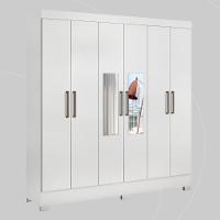 Guarda Roupa Casal 6 Portas Com Espelho E 3 Gavetas Prático Branco - 10
