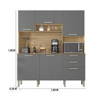 Armario De Cozinha Compacta 6 Portas 2 Gavetas Ferrara Freijó-gris - 2