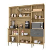 Armario De Cozinha Compacta 6 Portas 2 Gavetas Ferrara Freijó-gris - 7