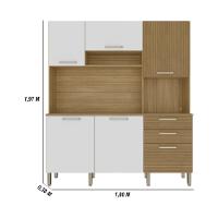 Armário De Cozinha Compacta Mdf 6 Portas Ferrara Plus Freijó-supremo-com Ripado - 3