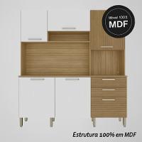 Armário De Cozinha Compacta Mdf 6 Portas Ferrara Plus Freijó-supremo-com Ripado - 8