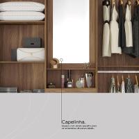 Guarda Roupa Casal 4 Portas Com Espelho E 3 Gavetas Colombo ébano Touch - 6