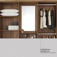 Guarda Roupa Casal 4 Portas Com Espelho E 3 Gavetas Colombo ébano Touch - 8