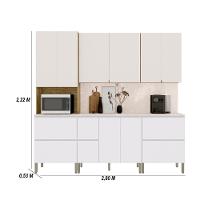 Armário De Cozinha Completa 11 Portas 4 Gavetas Com Balcão Art - Freijó-artico-soft Freijó-artico-soft - 2