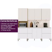 Armário De Cozinha Completa 11 Portas 4 Gavetas Com Balcão Art - Freijó-artico-soft Freijó-artico-soft - 6