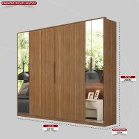 Guarda Roupa Casal 6 Portas Com Espelho E 6 Gavetas Atrice Amêndola Touch - 2