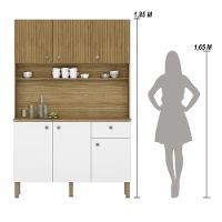 Armário De Cozinha Compacta 6 Portas 1 Gaveta Style Freijó-supremo-cp-ripado