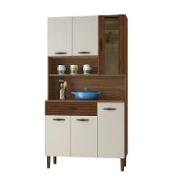 Armário De Cozinha Compacta 6 Portas 1 Gaveta Golden Nogueira-off White-cp-ripado - 6