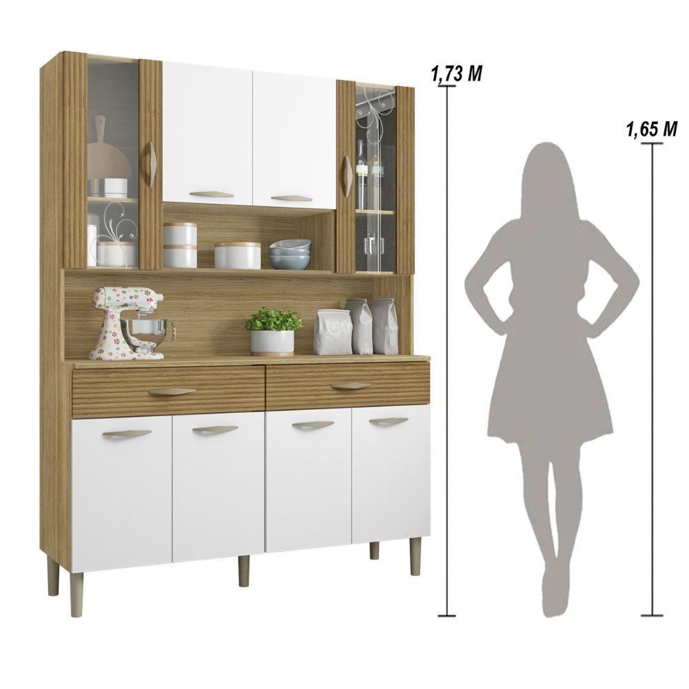 Armário De Cozinha Compacta 8 Portas 2 Gavetas Golden Freijó Freijó-supremo-cp-ripado Freijó - 4