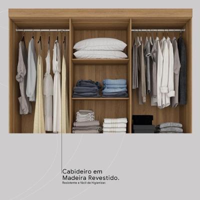 Guarda Roupa Casal New Murano 10 Portas de Bater 3 Gavetas Amêndola Touch MDP