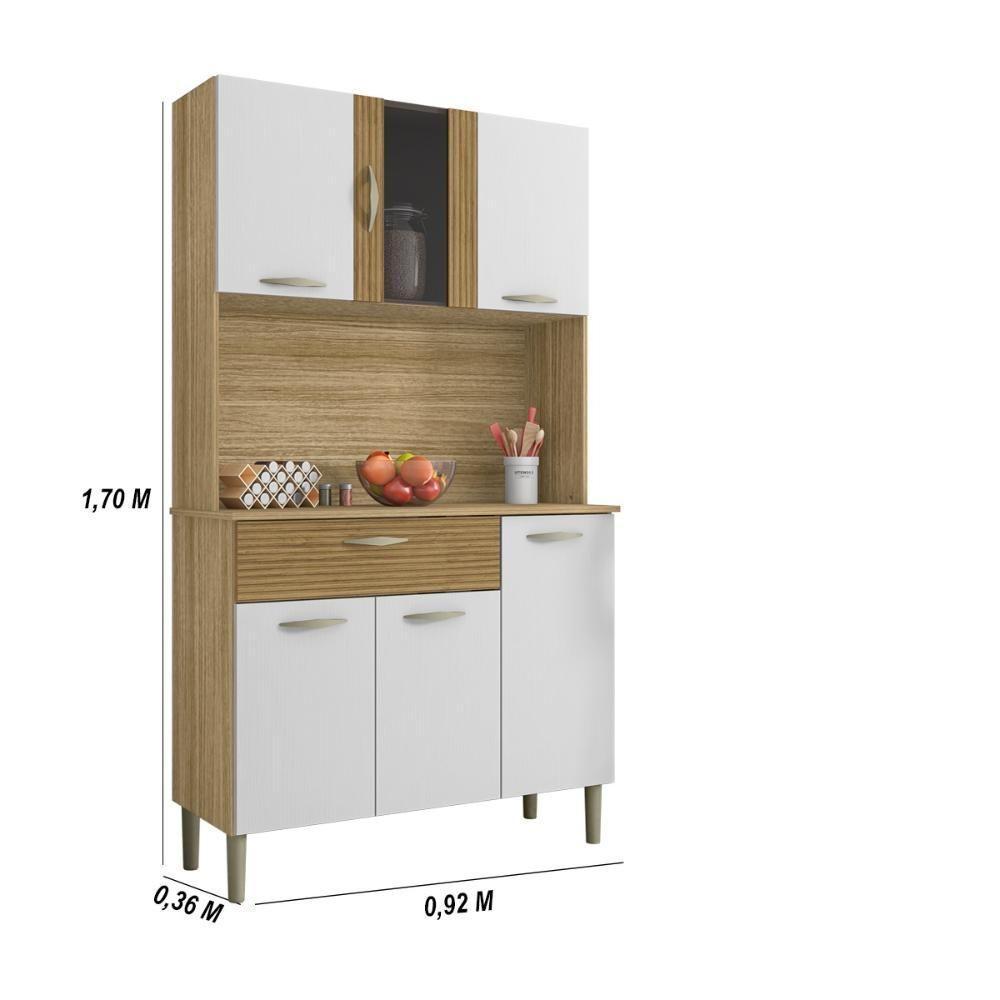 Armário De Cozinha Compacta 6 Portas 1 Gaveta Pan Freijó Freijó-supremo-cp-ripado Freijó - 2