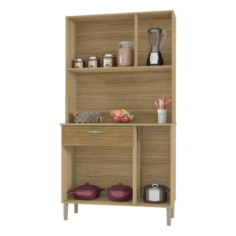 Armário De Cozinha Compacta 6 Portas 1 Gaveta Pan Freijó Freijó-supremo-cp-ripado Freijó - 3