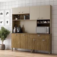 Armario De Cozinha Compacta 8 Portas 1 Gaveta Core Freijó-vanilla - 1