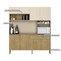 Armario De Cozinha Compacta 8 Portas 1 Gaveta Core Freijó-vanilla - 2