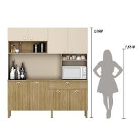 Armario De Cozinha Compacta 8 Portas 1 Gaveta Core Freijó-vanilla - 7