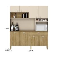 Armario De Cozinha Compacta 8 Portas 1 Gaveta Core Freijó-vanilla - 8