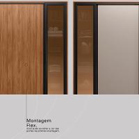 Guarda Roupa Casal 4 Portas Vidro Reflecta E 4 Gavetas Laredo - Nogueira-nude Prime Tx