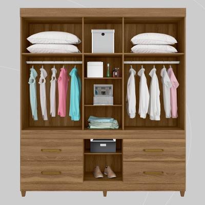 Guarda Roupa Casal Guarujá 6 Portas de Bater 4 Gavetas Amêndola Touch MDP