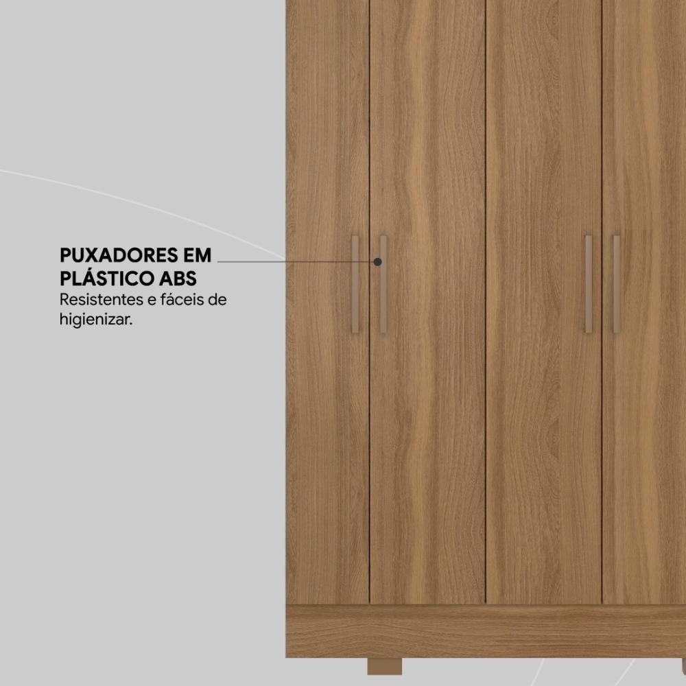 Guarda Roupa Casal 6 Portas E 3 Gavetas Prático Amêndola Touch - 9