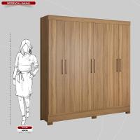 Guarda Roupa Casal 6 Portas E 3 Gavetas Prático Amêndola Touch - 2