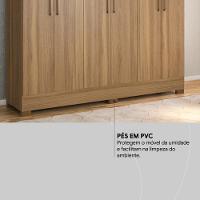 Guarda Roupa Casal 6 Portas E 3 Gavetas Prático Amêndola Touch - 7