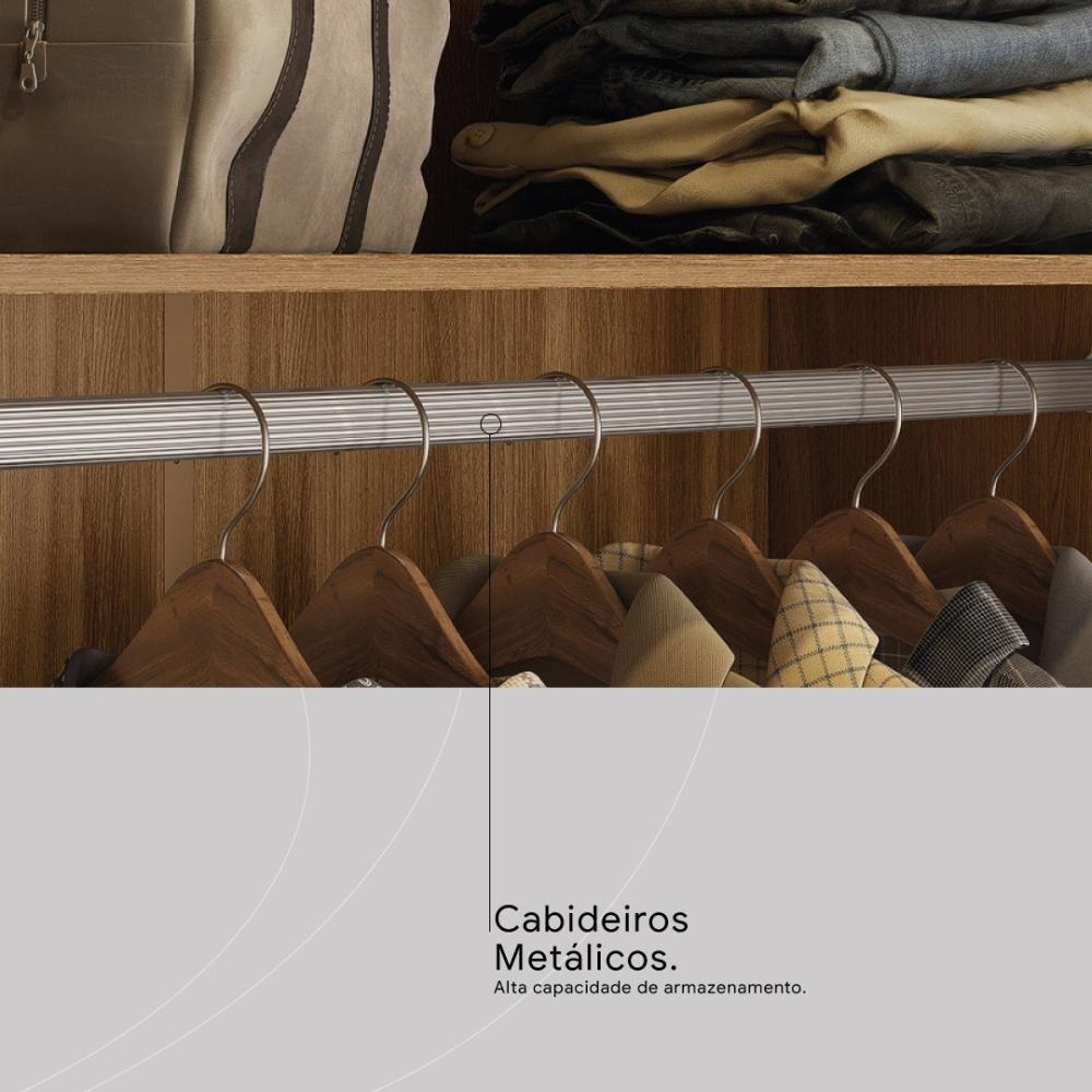 Guarda Roupa Casal 6 Portas Com Espelho E 4 Gavetas Giardino Prime Tx Amêndola Touch-nude - 7