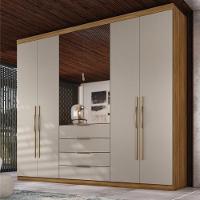 Guarda Roupa Casal 6 Portas Com Espelho E 4 Gavetas Giardino Prime Tx Amêndola Touch-nude - 1