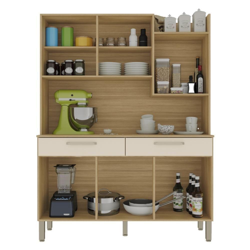 Armário De Cozinha Compacta Mdf 6 Portas Modena Plus Freijó-soft - 5