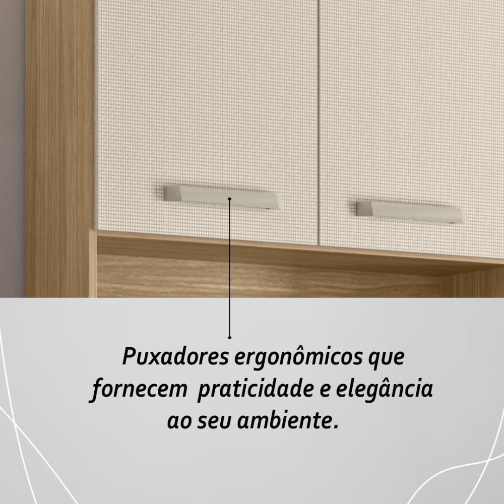 Armário De Cozinha Compacta Mdf 6 Portas Modena Plus Freijó-soft - 8