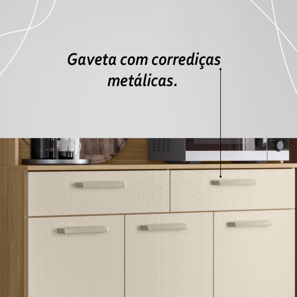 Armário De Cozinha Compacta Mdf 6 Portas Modena Plus Freijó-soft - 9