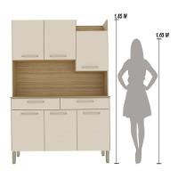 Armário De Cozinha Compacta Mdf 6 Portas Modena Plus Freijó-soft - 6
