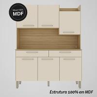 Armário De Cozinha Compacta Mdf 6 Portas Modena Plus Freijó-soft - 7