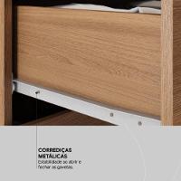 Guarda Roupa Casal 6 Portas Com Espelho E 3 Gavetas Prático Amêndola Touch - 10