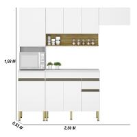 Armário De Cozinha Completa 120 Com Balcão Com Tampo 9 Portas Line Freijó-supremo - 2
