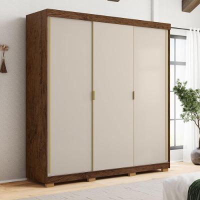 Guarda Roupa Casal 3 Portas 4 Gavetas Porto Imbuia-fendi